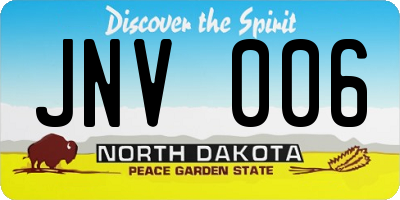 ND license plate JNV006