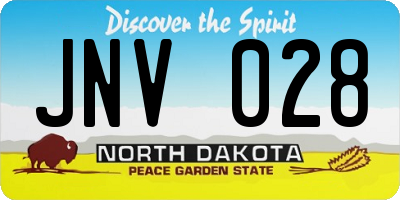 ND license plate JNV028