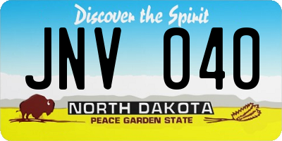 ND license plate JNV040