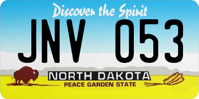 ND license plate JNV053