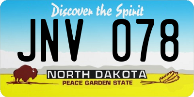 ND license plate JNV078