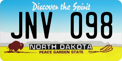 ND license plate JNV098