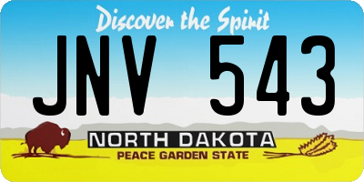 ND license plate JNV543