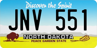 ND license plate JNV551
