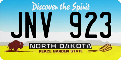ND license plate JNV923