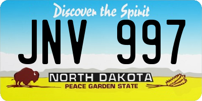 ND license plate JNV997