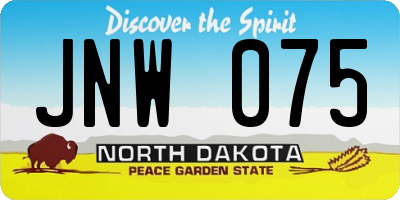 ND license plate JNW075