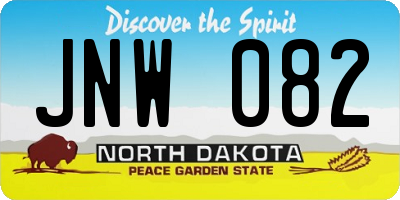 ND license plate JNW082