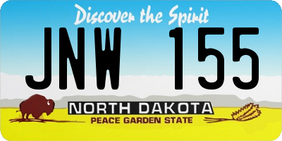 ND license plate JNW155