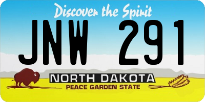 ND license plate JNW291