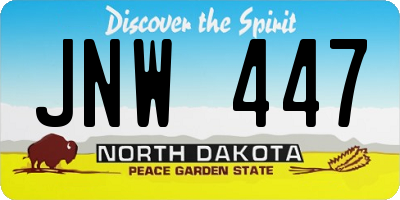 ND license plate JNW447