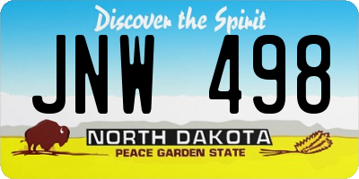 ND license plate JNW498