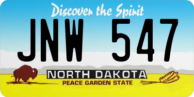 ND license plate JNW547