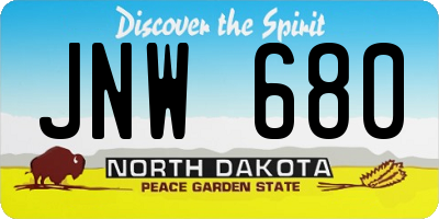 ND license plate JNW680