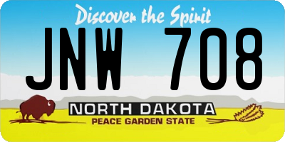 ND license plate JNW708
