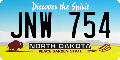 ND license plate JNW754
