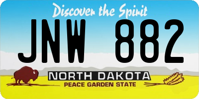 ND license plate JNW882