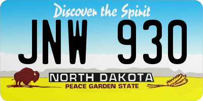 ND license plate JNW930