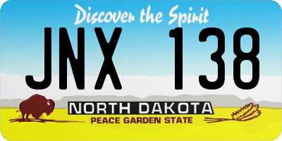 ND license plate JNX138