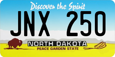 ND license plate JNX250