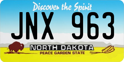 ND license plate JNX963