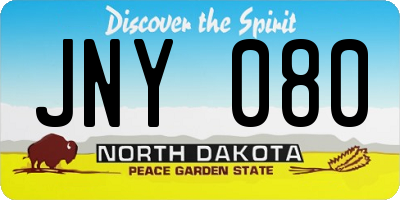 ND license plate JNY080