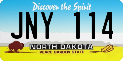 ND license plate JNY114