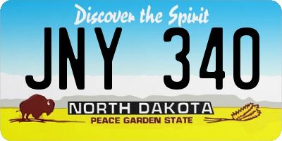 ND license plate JNY340