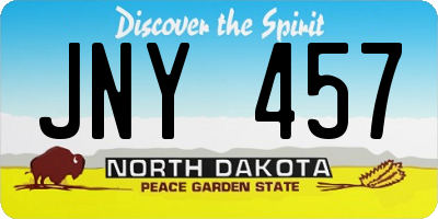 ND license plate JNY457