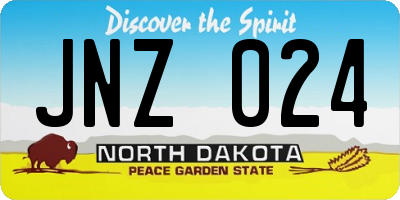 ND license plate JNZ024
