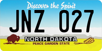 ND license plate JNZ027