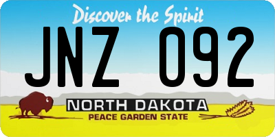ND license plate JNZ092