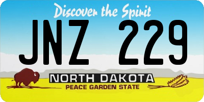ND license plate JNZ229