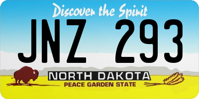 ND license plate JNZ293