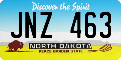 ND license plate JNZ463