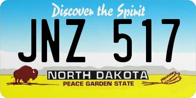 ND license plate JNZ517