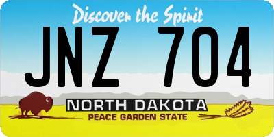 ND license plate JNZ704