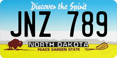 ND license plate JNZ789
