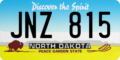 ND license plate JNZ815