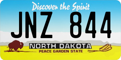 ND license plate JNZ844