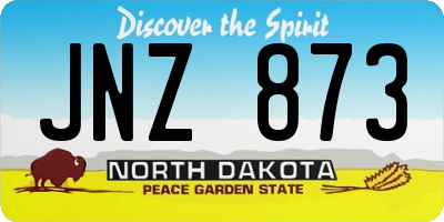 ND license plate JNZ873