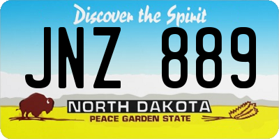 ND license plate JNZ889