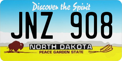 ND license plate JNZ908
