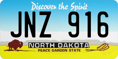 ND license plate JNZ916
