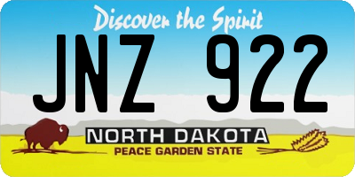 ND license plate JNZ922