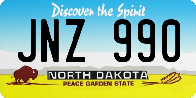 ND license plate JNZ990
