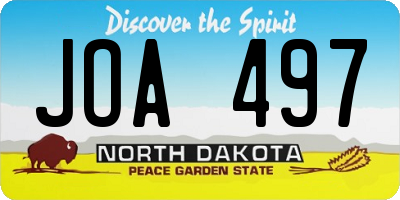 ND license plate JOA497