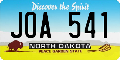 ND license plate JOA541