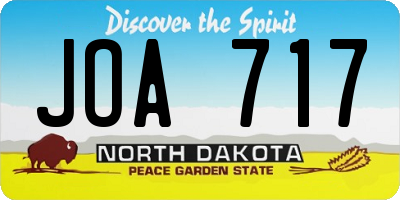 ND license plate JOA717