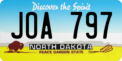 ND license plate JOA797